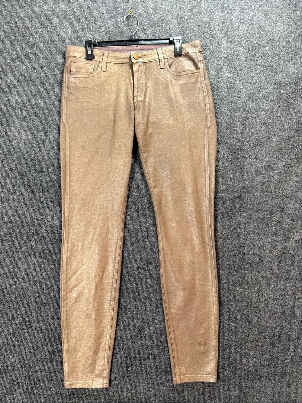Kut Kollection Women’s 10 Metallic Gold Coated Pants Stretch Made USA